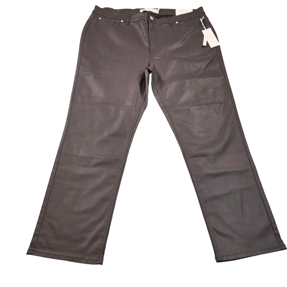 Soft Surroundings Ultimate Pants Jeans Womens 18W Brown Coated Straight Leg